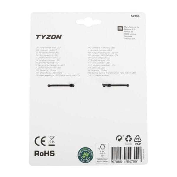 54799_10_02 TYZON, Oppladbar LED Hodelykt